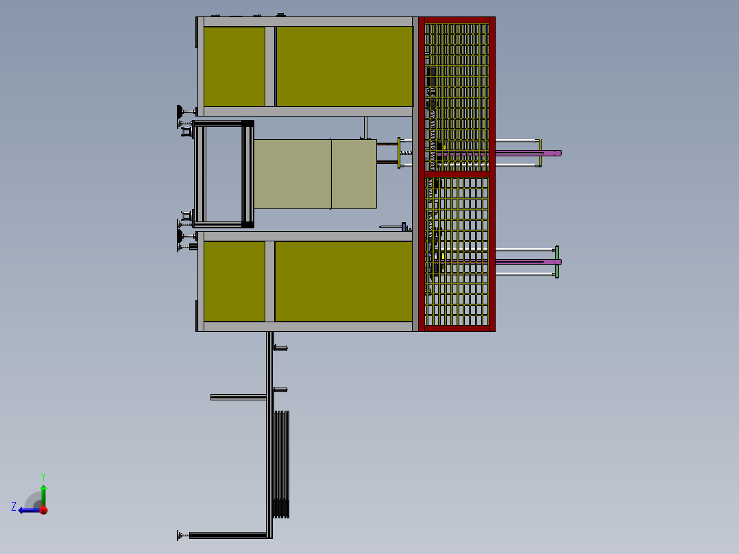 自动装箱上下料机械手右视图