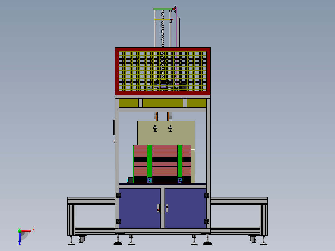 自动装箱上下料机械手俯视图