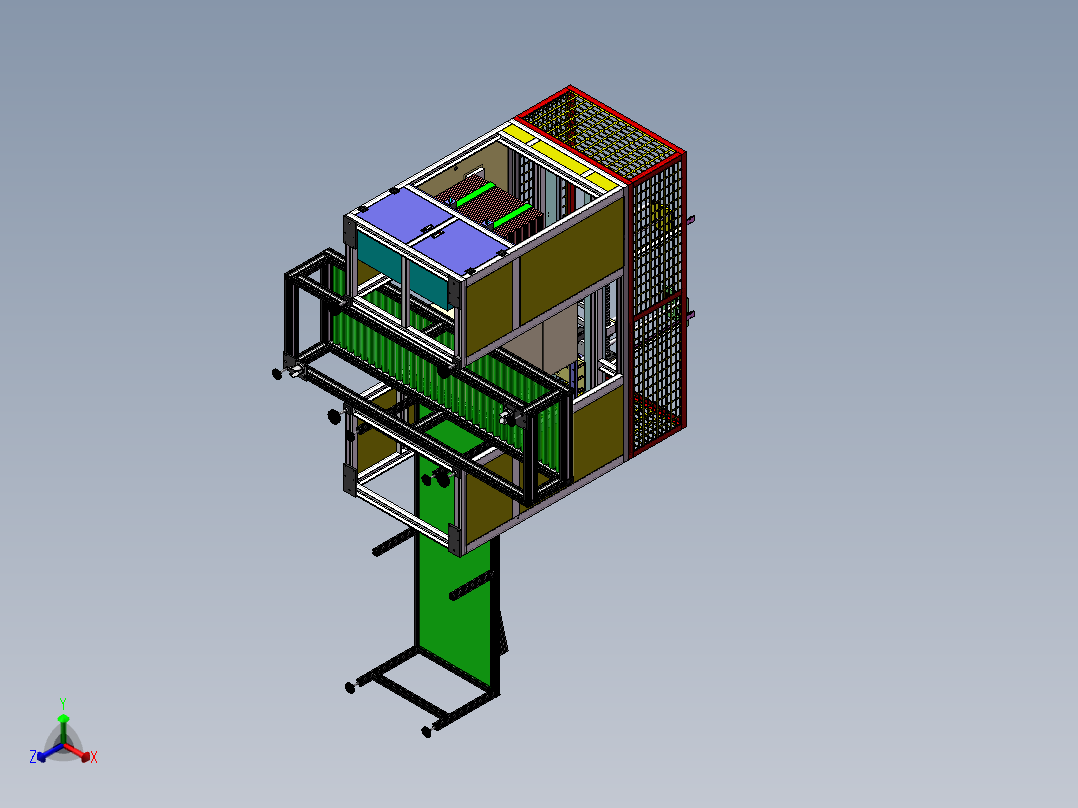 自动装箱上下料机械手正等轴测图