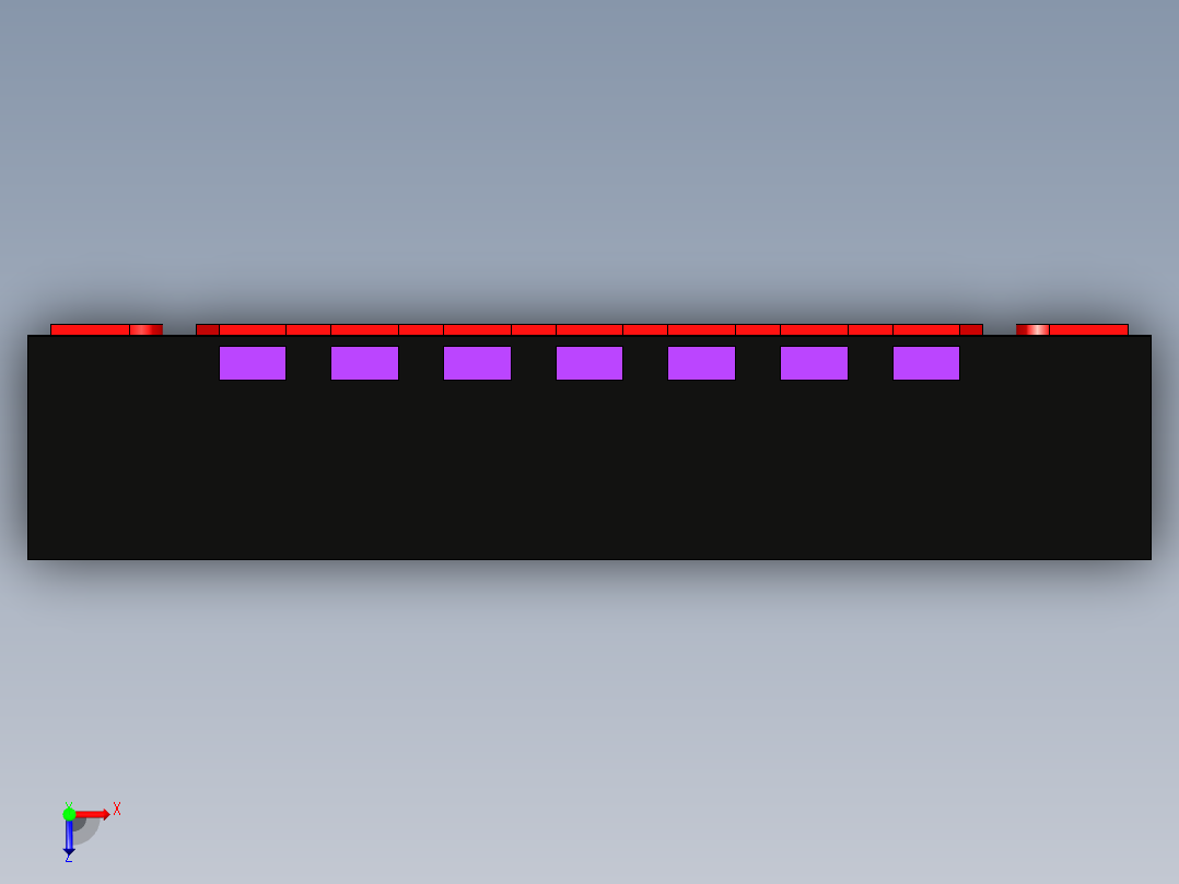 集成电路QFN热垫扁平引脚。扁平无引脚封装俯视图