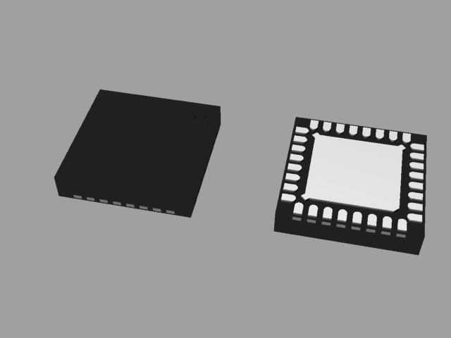 集成电路QFN热垫扁平引脚。扁平无引脚封装