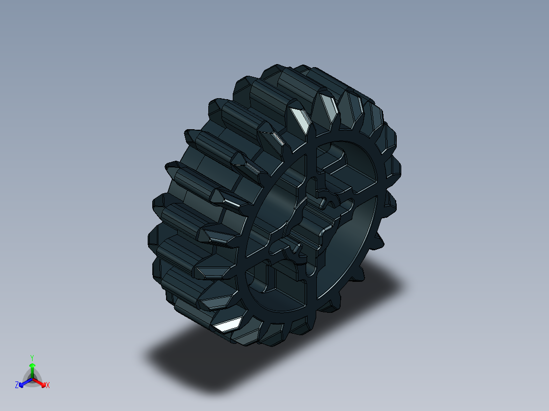 32269 Black Technic Gear 20 Tooth Double Bevel.STEP