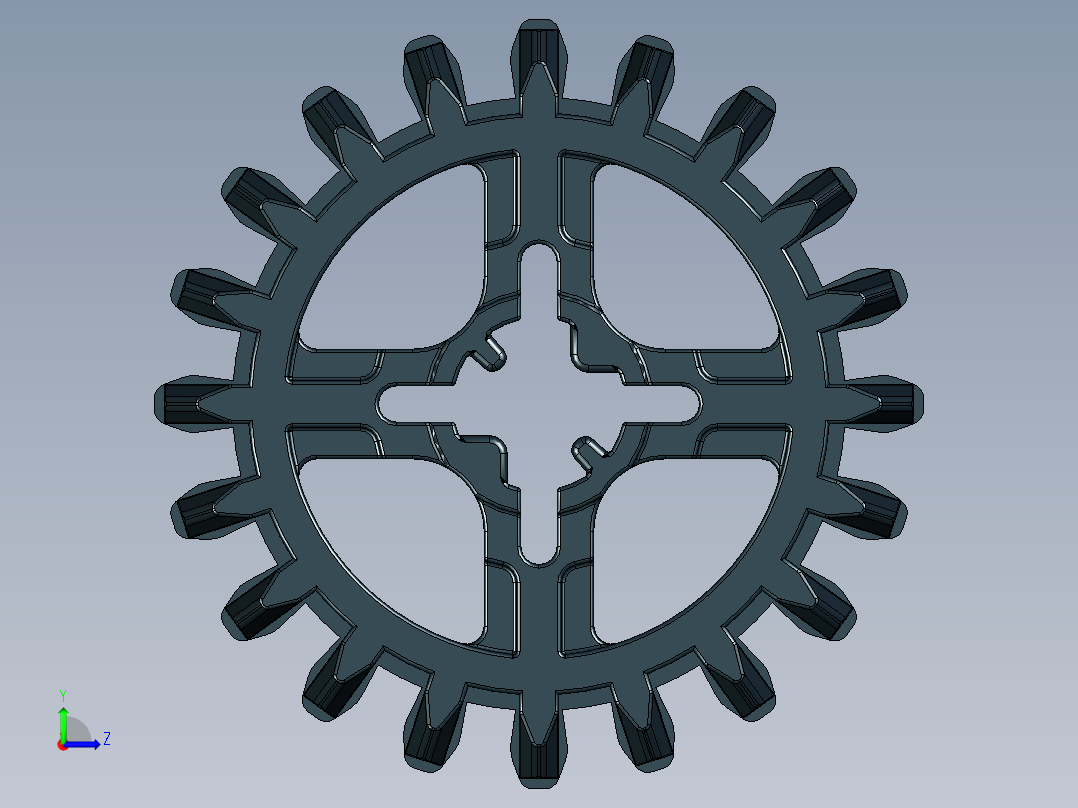 32269 Black Technic Gear 20 Tooth Double Bevel.STEP左视图