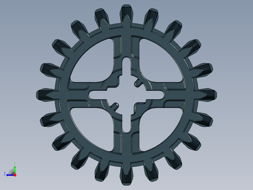 32269 Black Technic Gear 20 Tooth Double Bevel.STEP右视图