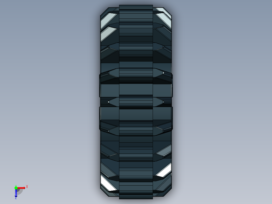 32269 Black Technic Gear 20 Tooth Double Bevel.STEP俯视图