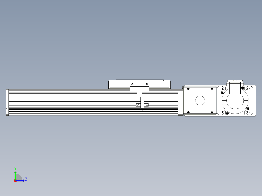 同步带全封闭直线模组TPA-HCB-105D-90-L150-MR-Y-P20-N3左视图