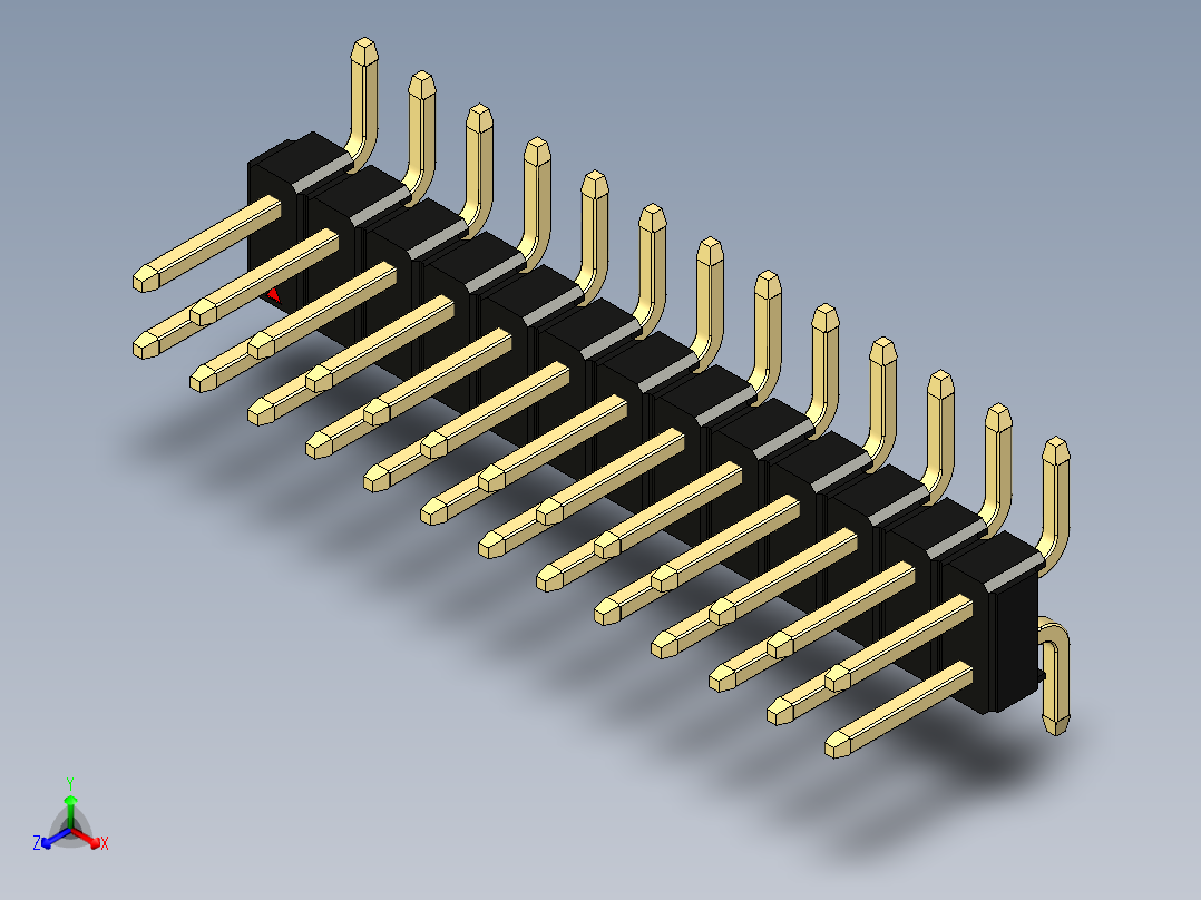 彩色公排针 100mil 2.54mm 系列-DS1022_black_26p_100mil_TypeSMT_rev1.0