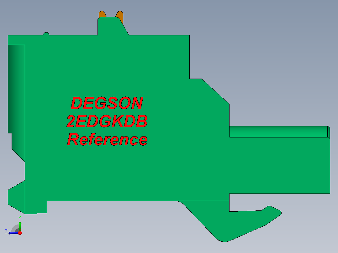 DEGSON 2EDG 系列 5.0mm 可插拔接线端子组-2EDGKDB-5.0_5.08-xxP-14-00AH右视图