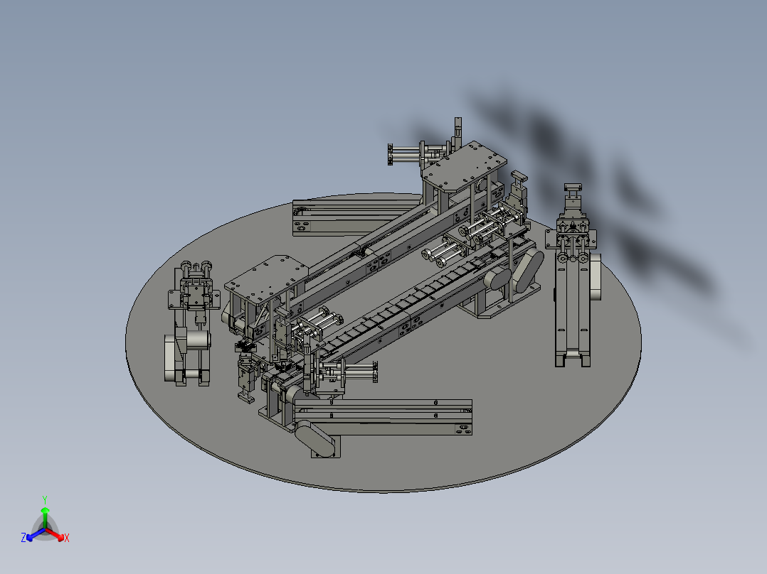 散热片涂胶机正等轴测图