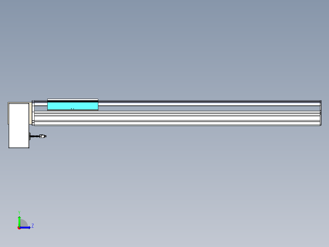 同步带滑台-半封闭B22H-L100-C-S900-LD-P75-D3-N5左视图