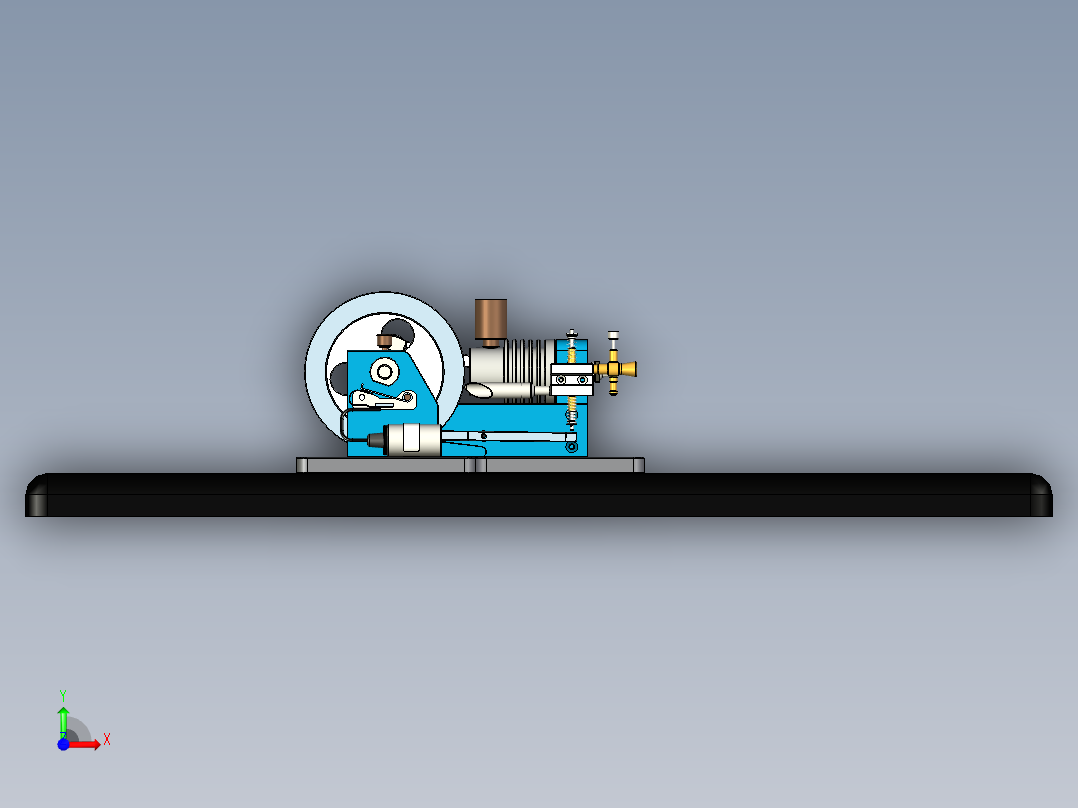 天然气发动机模型前视图