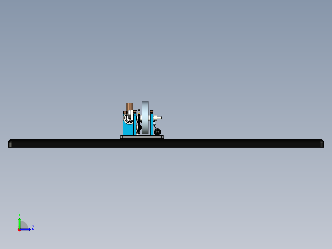 天然气发动机模型左视图