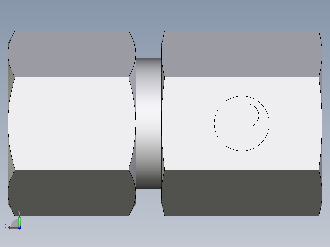 卡套式工业通用硬管接头EO_Swivel_connector_GAI10SMCF后视图