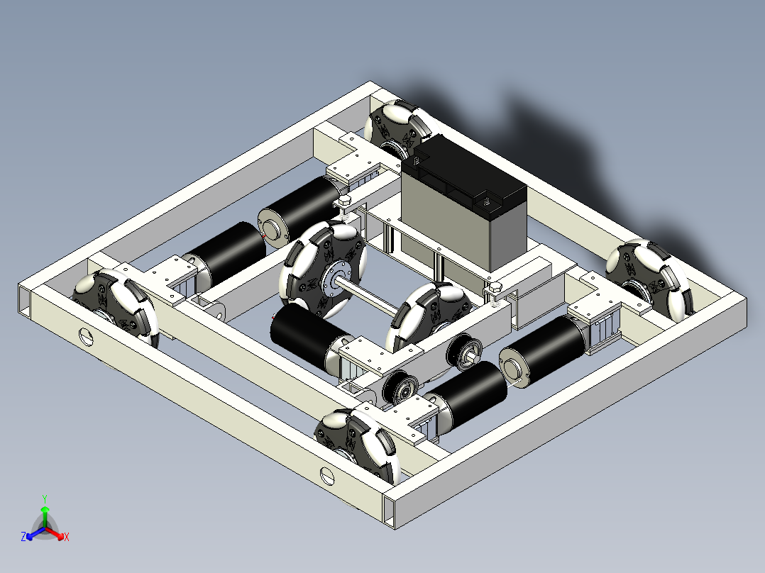 team 7501 off-season全向轮机器人车正等轴测图