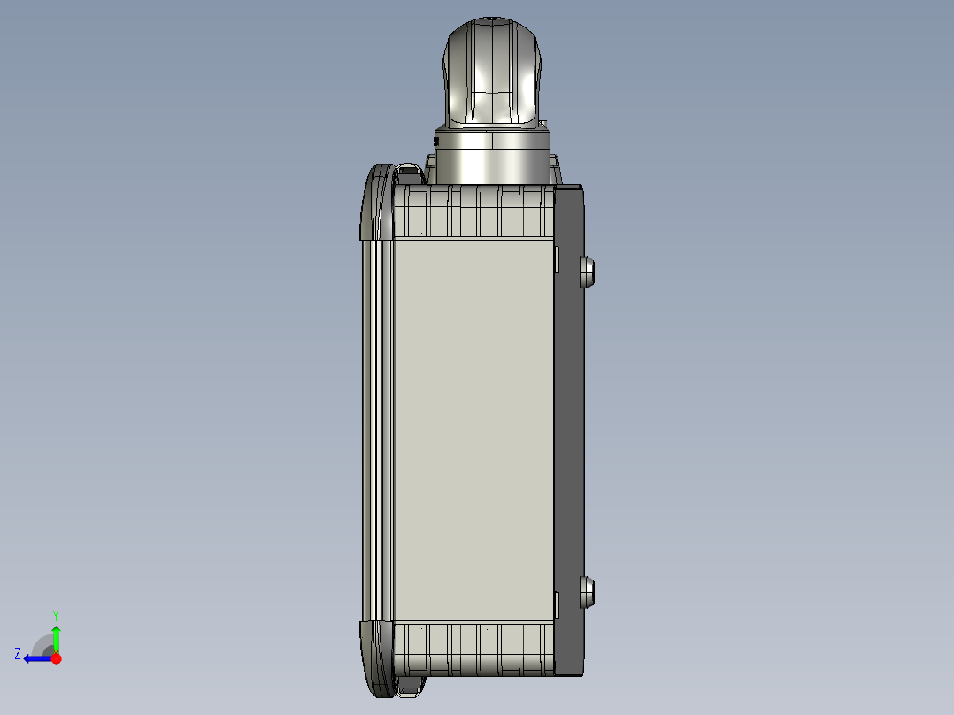 向下顶座+90度箱体连接器+控制箱右视图