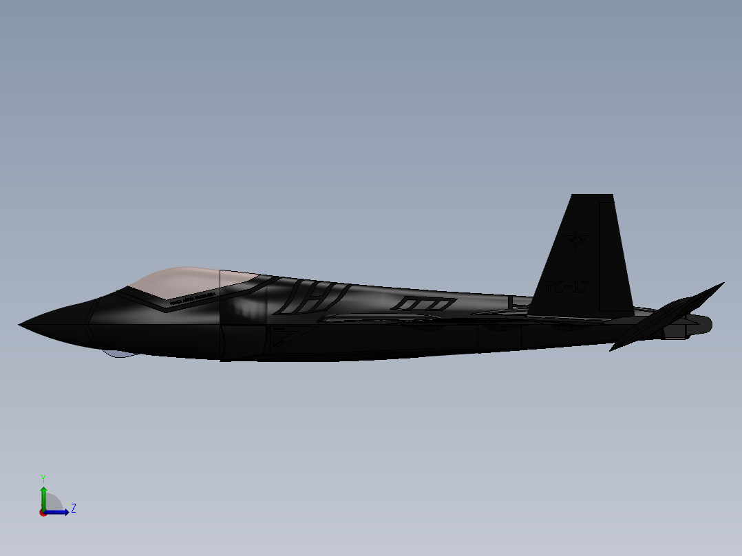 FC-17战斗机左视图