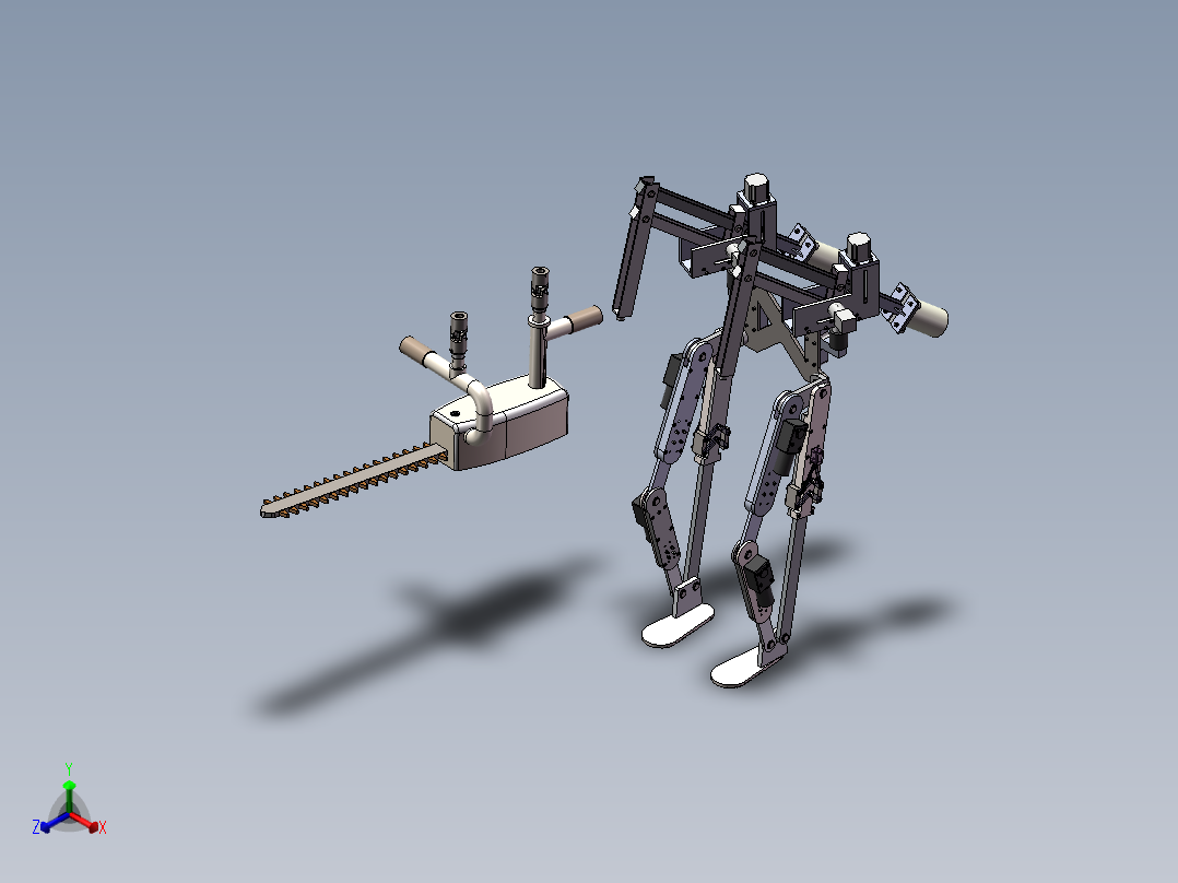 除草绿篱机器人（sw18可编辑+工程图）正等轴测图