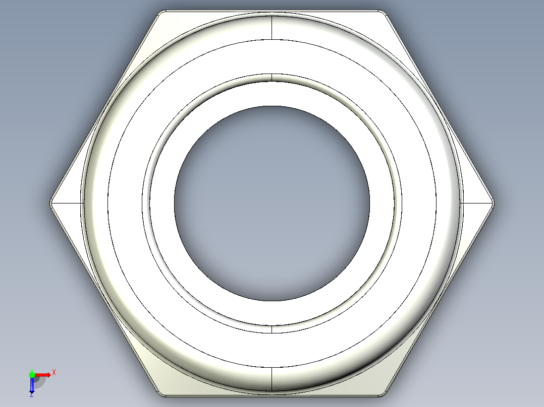 紧固件-IGES 0.3125 Lock Nut俯视图