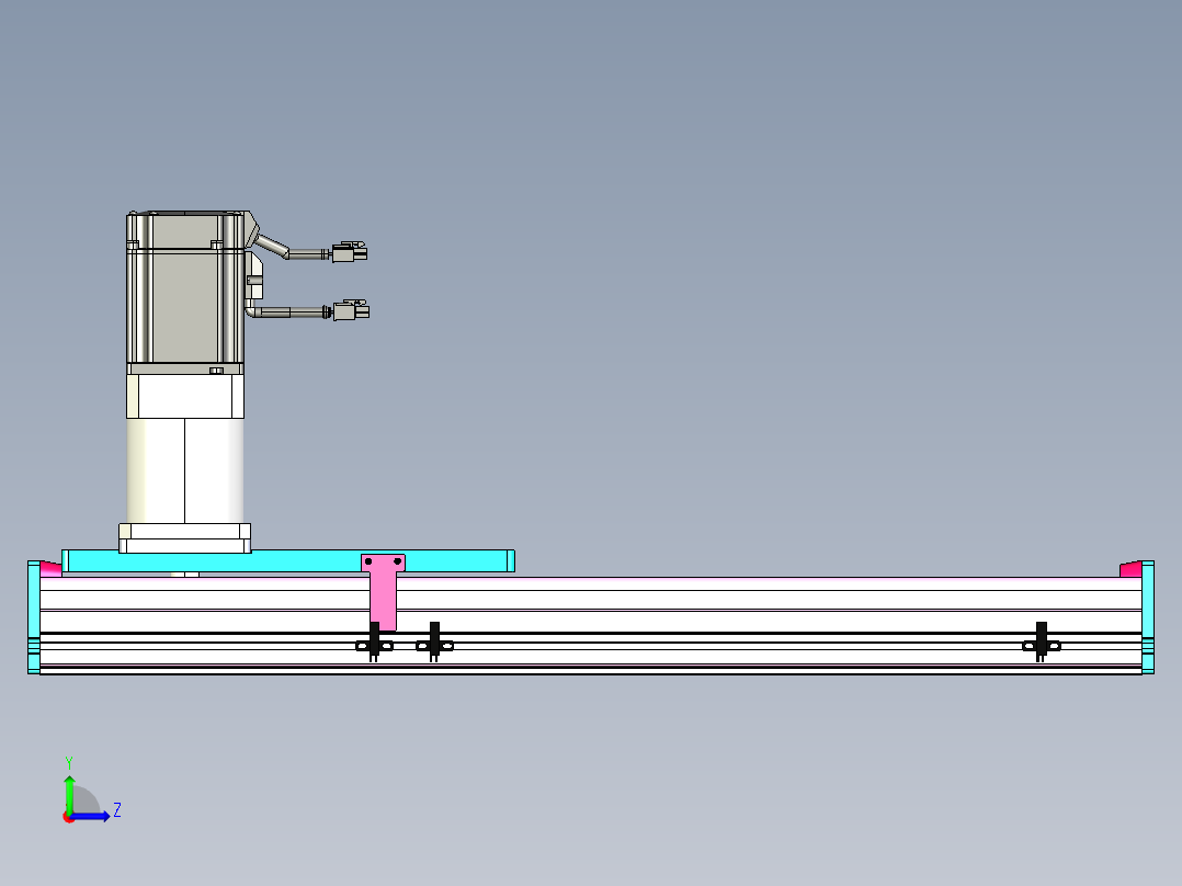 东锦齿条传动DH175G-L167-S400-BU-减速机+750W左视图