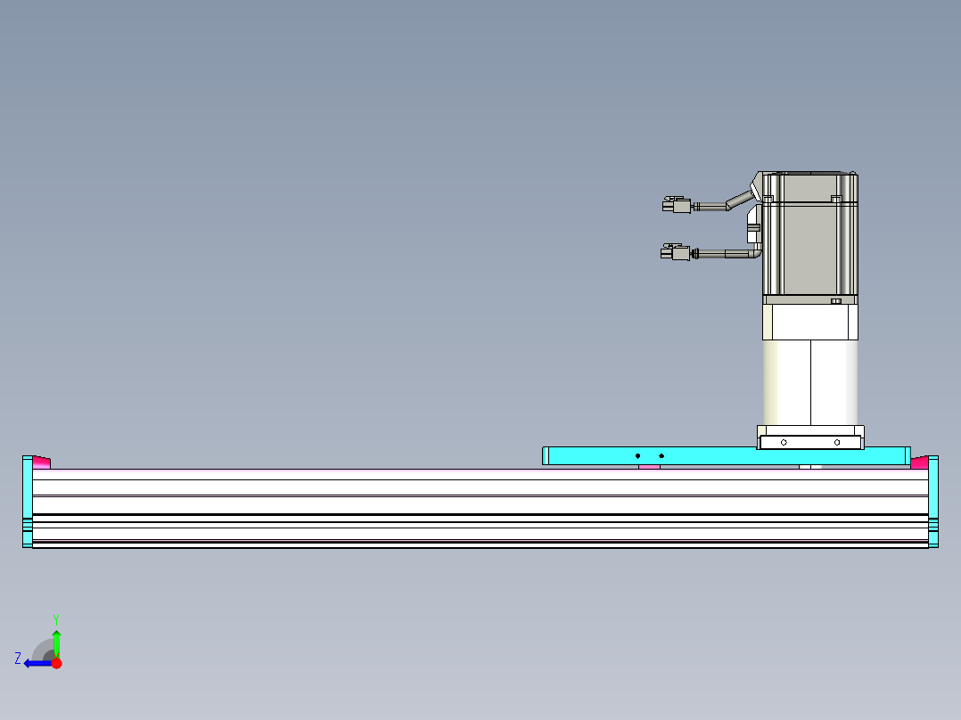 东锦齿条传动DH175G-L167-S400-BU-减速机+750W右视图