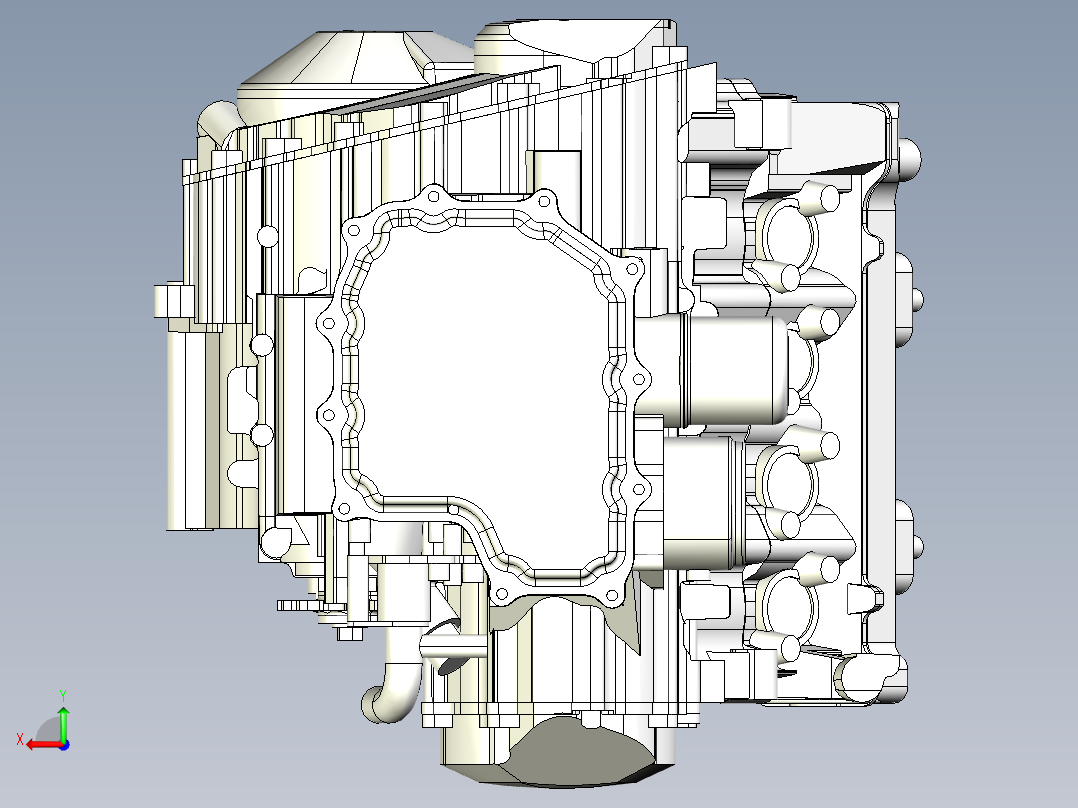 发动机三维模型后视图
