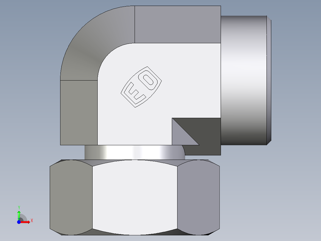 卡套式工业通用硬管接头EO_Standpipe_elbow_EVW28LOMDCF前视图