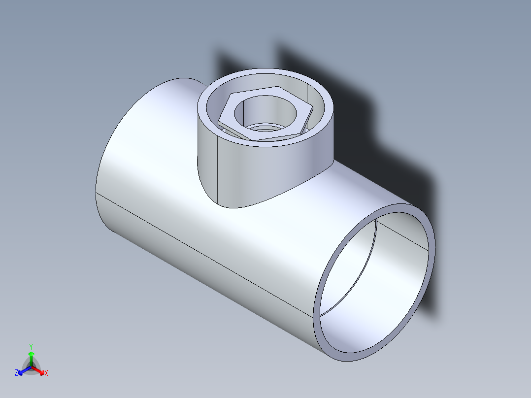 CPVC管件02A-Sch80_ReducingTee_SxSxS_9801-530FB_6in x 3in正等轴测图