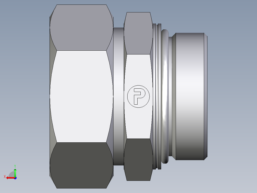 卡套式工业通用硬管接头EO_Male_Stud_connector_GEO42ZLMCF后视图