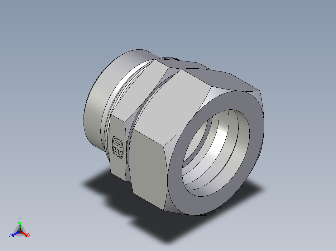 卡套式工业通用硬管接头EO_Male_Stud_connector_GEO42ZLMCF正等轴测图