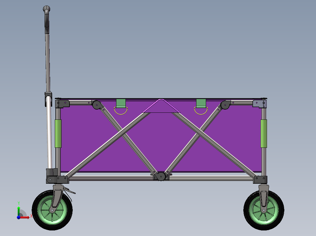 分享一款聚拢车露营推车帐篷推车露营车1342382前视图
