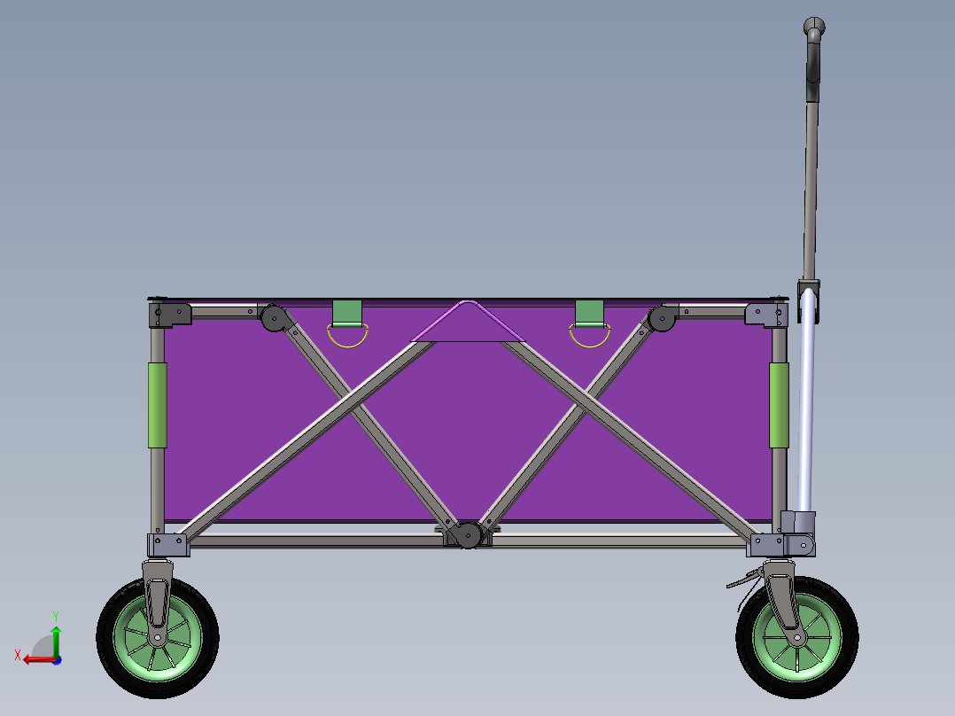分享一款聚拢车露营推车帐篷推车露营车1342382后视图