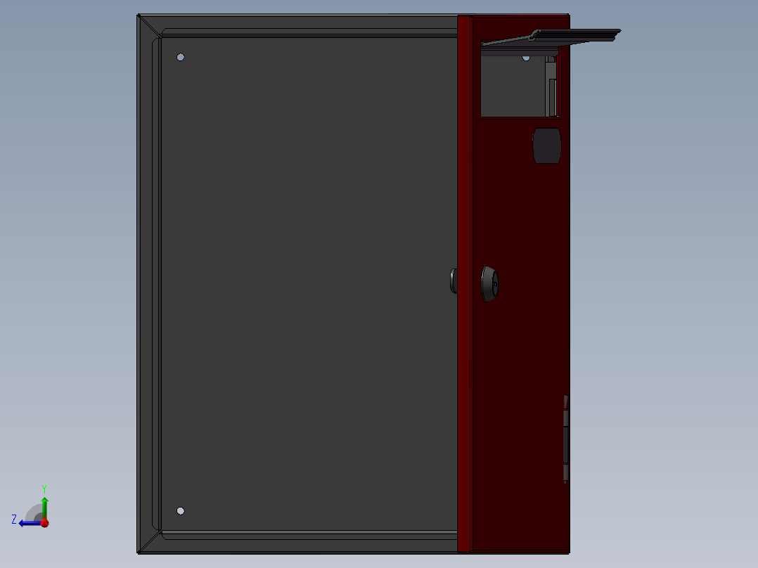 邮筒3D模型右视图