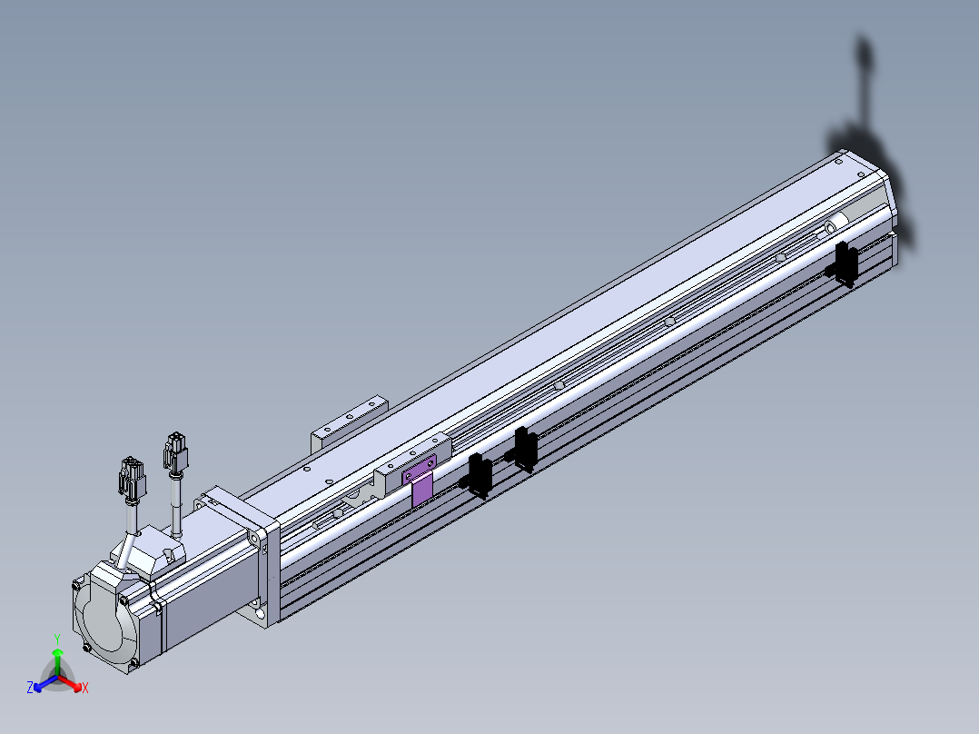 东锦丝杆传动-直线滑台模组DH60-L10-S350-BC-T400-C3正等轴测图