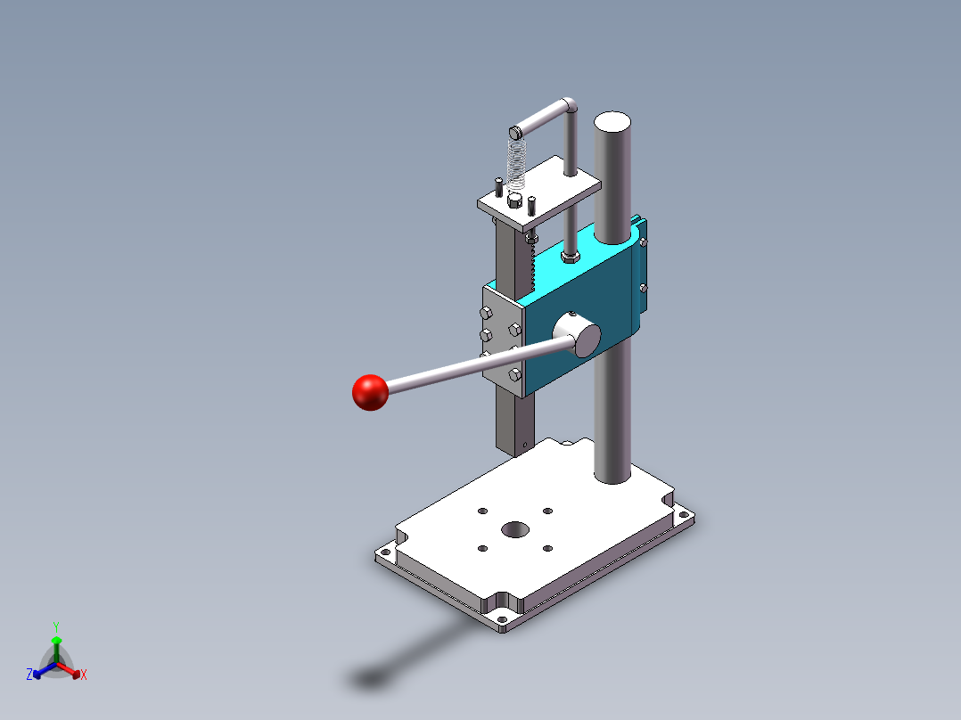 手板压力sw20可编辑正等轴测图