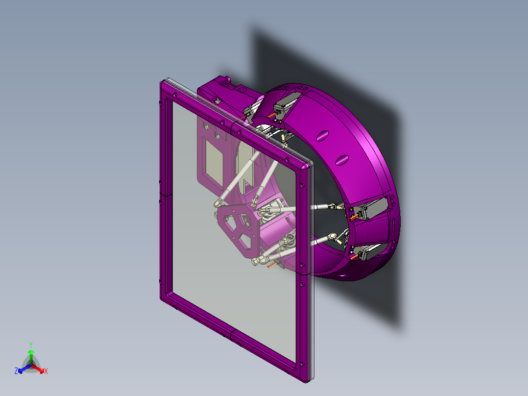 并联机器人6DOF 3D printed Stewart Platform INV正等轴测图