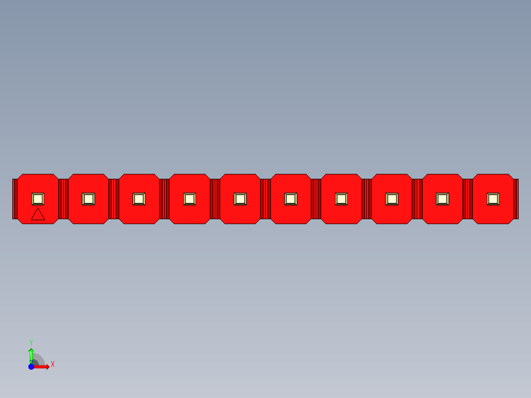 彩色公头100mil（2.54mm）系列-DS1021_red_1x10p_100mil_Type5_rev1.0前视图
