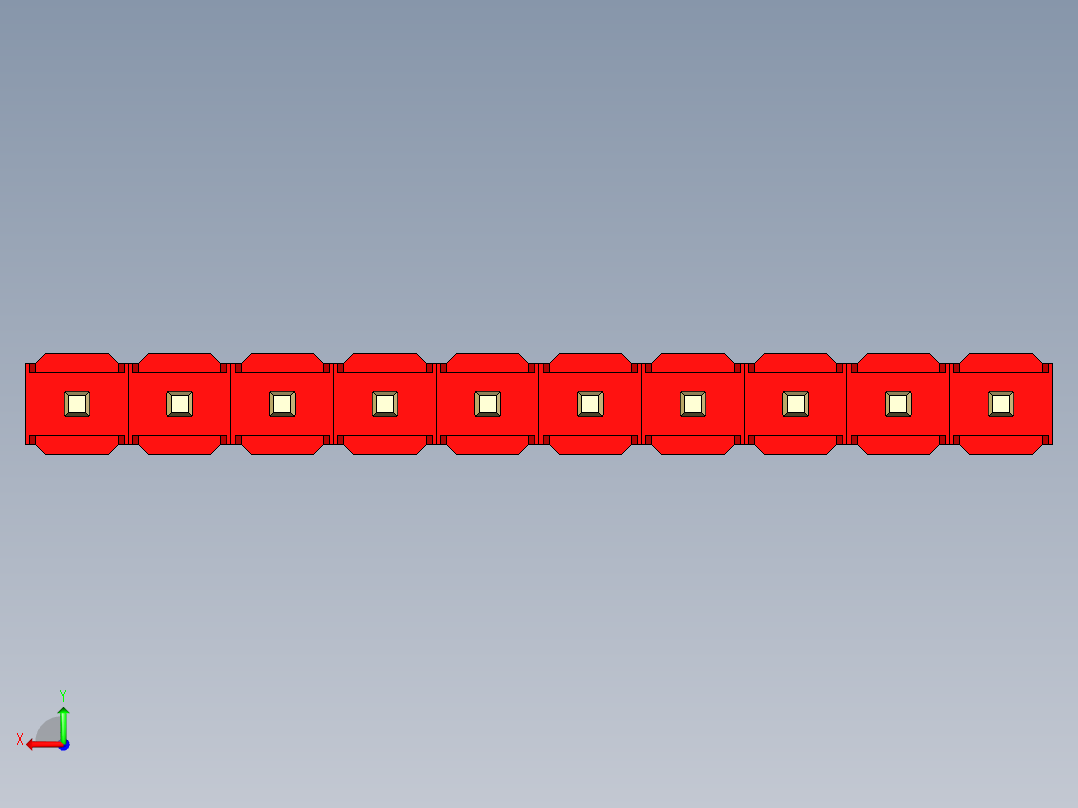 彩色公头100mil（2.54mm）系列-DS1021_red_1x10p_100mil_Type5_rev1.0后视图