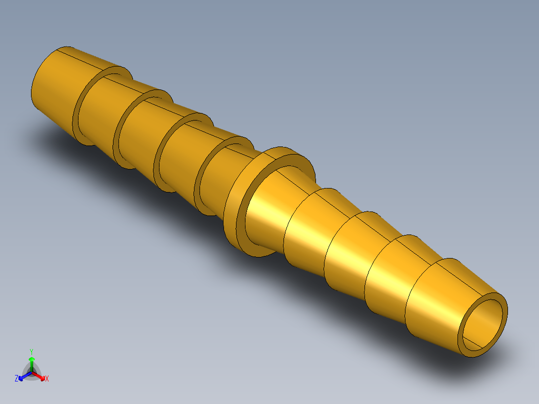 倒齿式工业管接头Hose Mender 122HBL-4正等轴测图