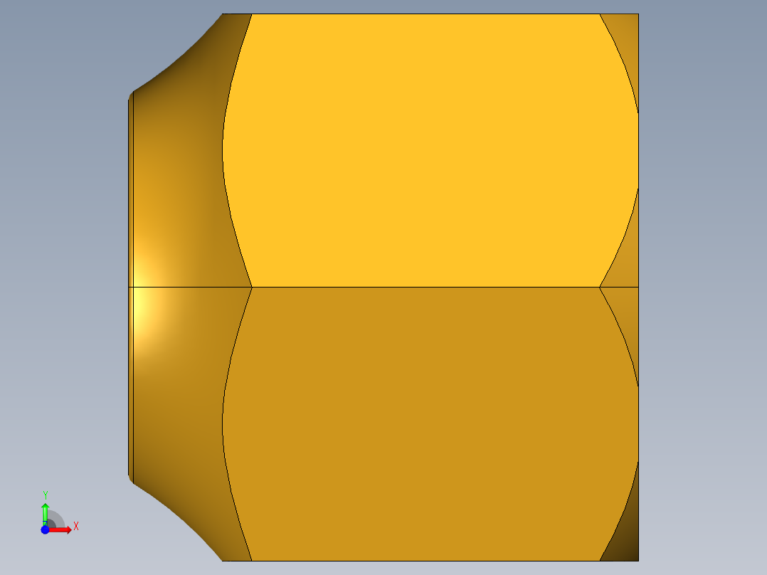 扩口式工业通用硬管接头Short Forged Reducing Nuts 14FS-10-8前视图