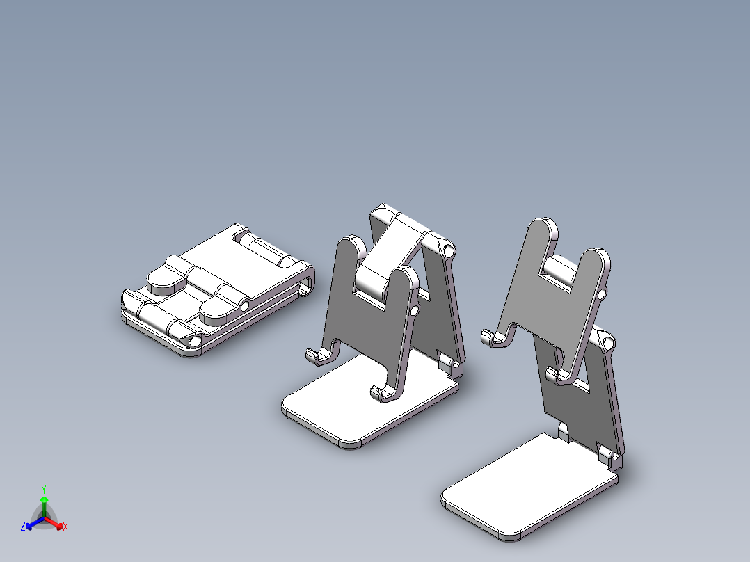 桌面手机支架正等轴测图