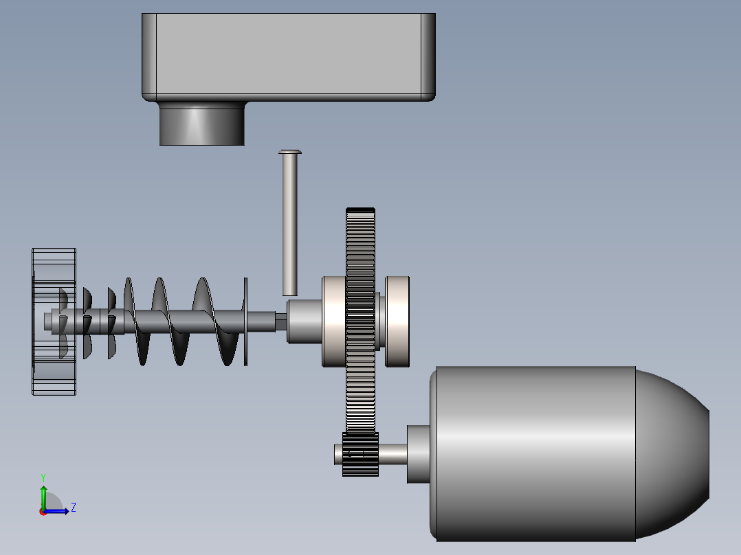 绞肉机模型左视图