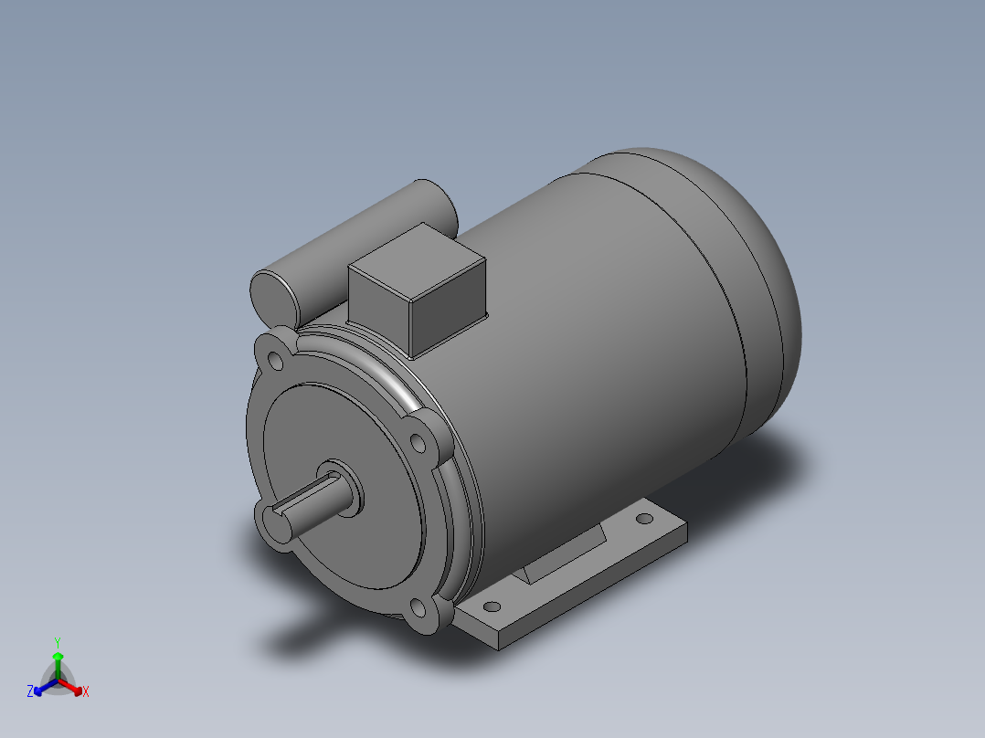 异步电机DJ_YS系列(IP44)_IMB35型_YS-90L-2_1正等轴测图