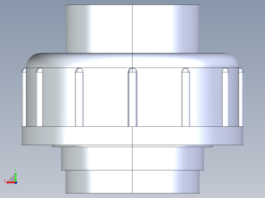 聚氯乙烯配件30-Sch80_Union T375_FPTxFPT_858-375-010_1in后视图