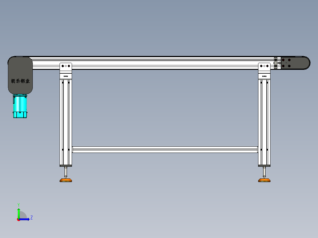 LE-XC4080-左边驱动重载皮带线-负载200kg左视图