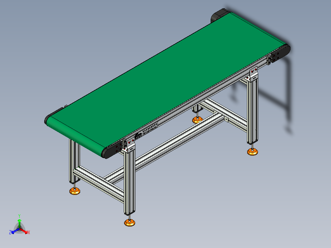 LE-XC4080-左边驱动重载皮带线-负载200kg正等轴测图