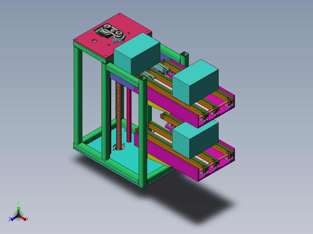 升降式上料输送机sw18可编辑正等轴测图