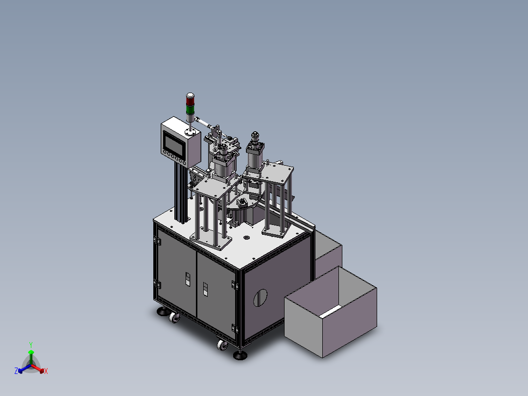 插头破坏回收机（sw14可编辑+工程图）正等轴测图