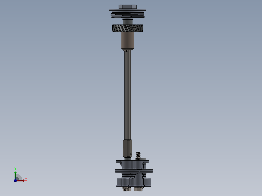 solidworks 摩托车发动机机油泵总成前视图