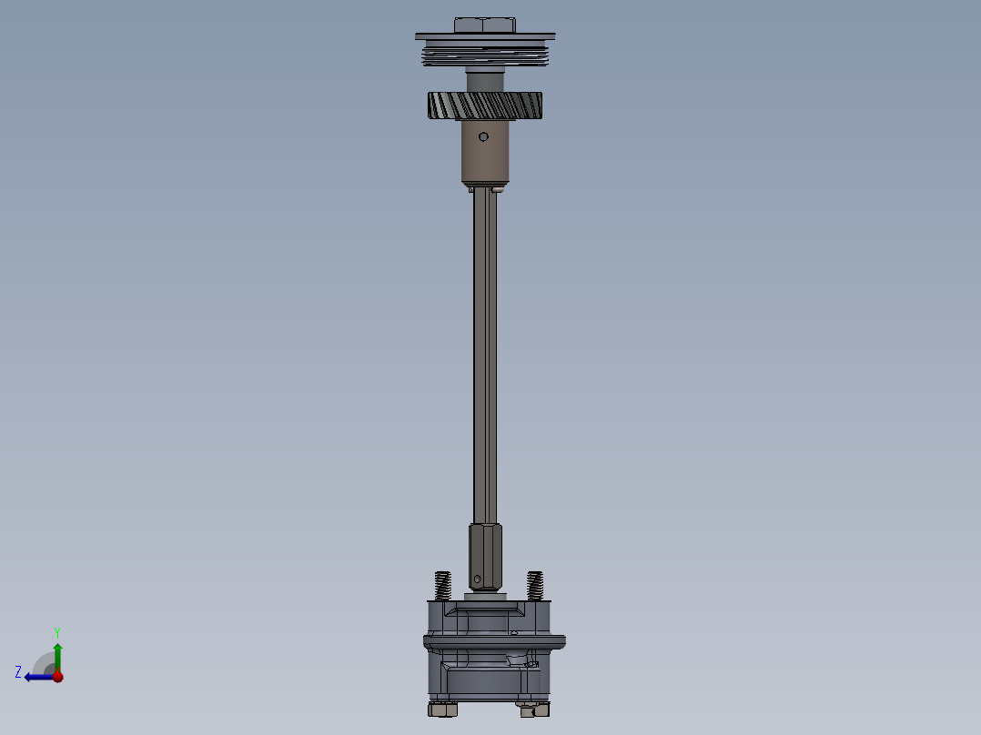 solidworks 摩托车发动机机油泵总成右视图