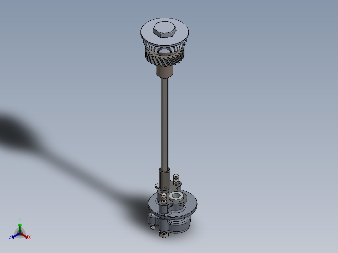 solidworks 摩托车发动机机油泵总成正等轴测图